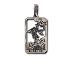 The Fool Sterling Silver Tarot Card Pendant - Small