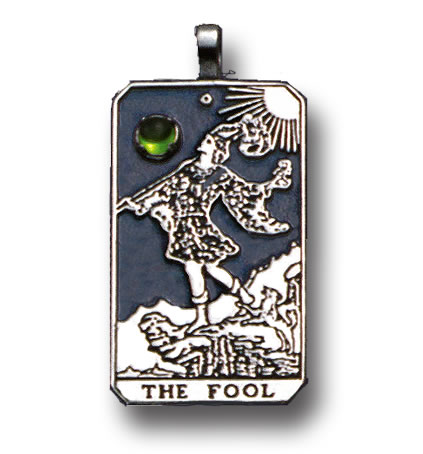The Fool Sterling Silver Tarot Card Pendant - Large