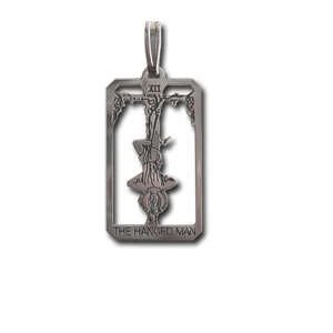 The Hanged Man Sterling Silver Tarot Card Pendant - Small