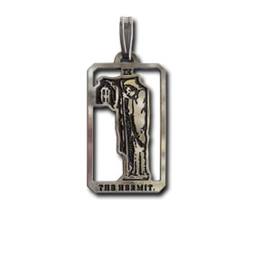 Hermit Sterling Silver Tarot Card Pendant - Small