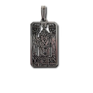 The Hierophant Sterling Silver Tarot Card Pendant - Small