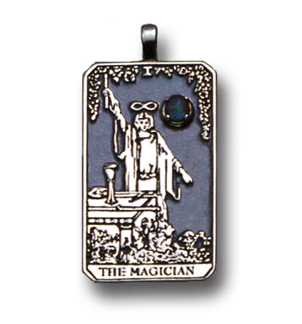 The Magician Sterling Silver Tarot Card Pendant - Large