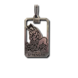 Strength Sterling Silver Tarot Card Pendant - Small