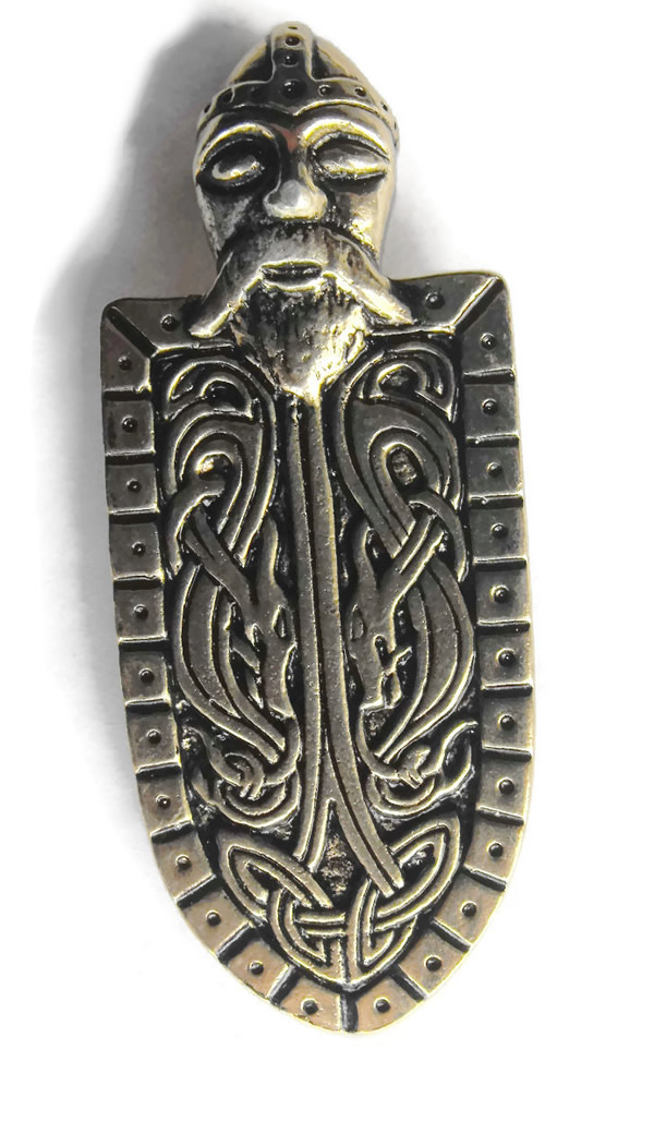 Viking Hero Trove of Valhalla Bronze Pendant