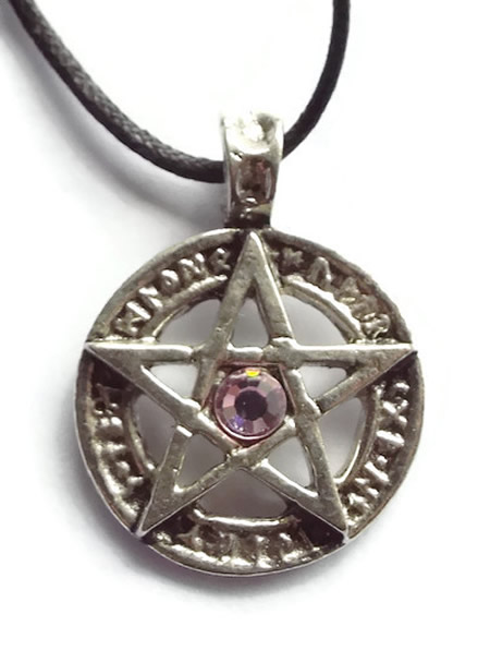 Small Jewelled Pentacle Pendant Necklace