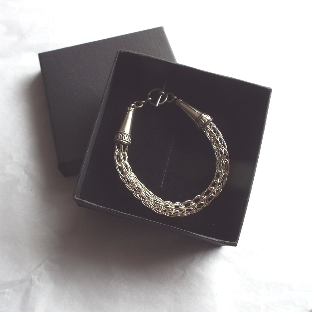 Silver Viking Knit Bracelet