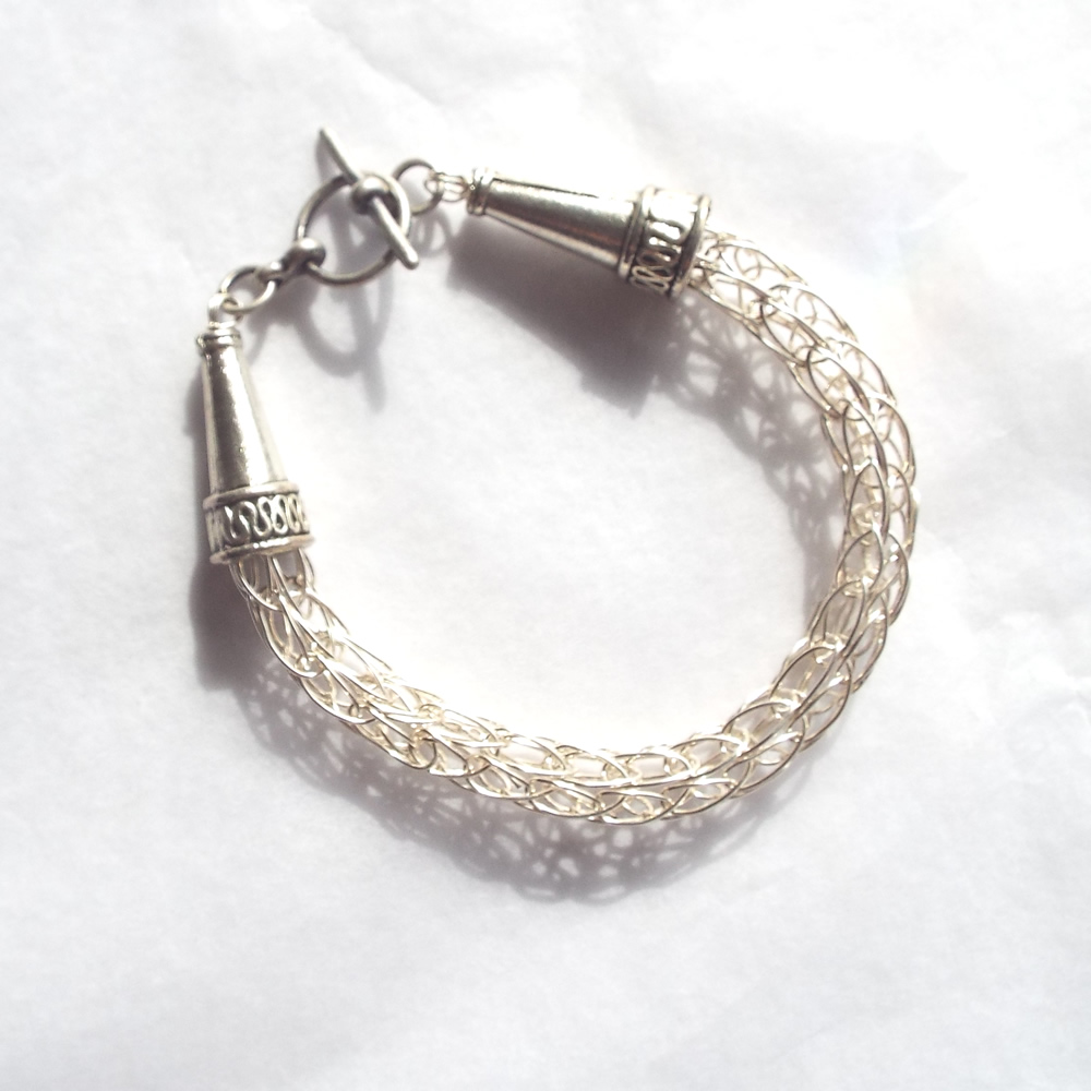 Silver Viking Knit Bracelet