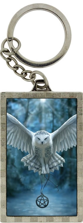 Anne Stokes Awaken Your Magic White Owl 3D Key Ring