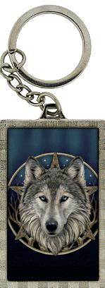 Wolf Face 3D Key Ring