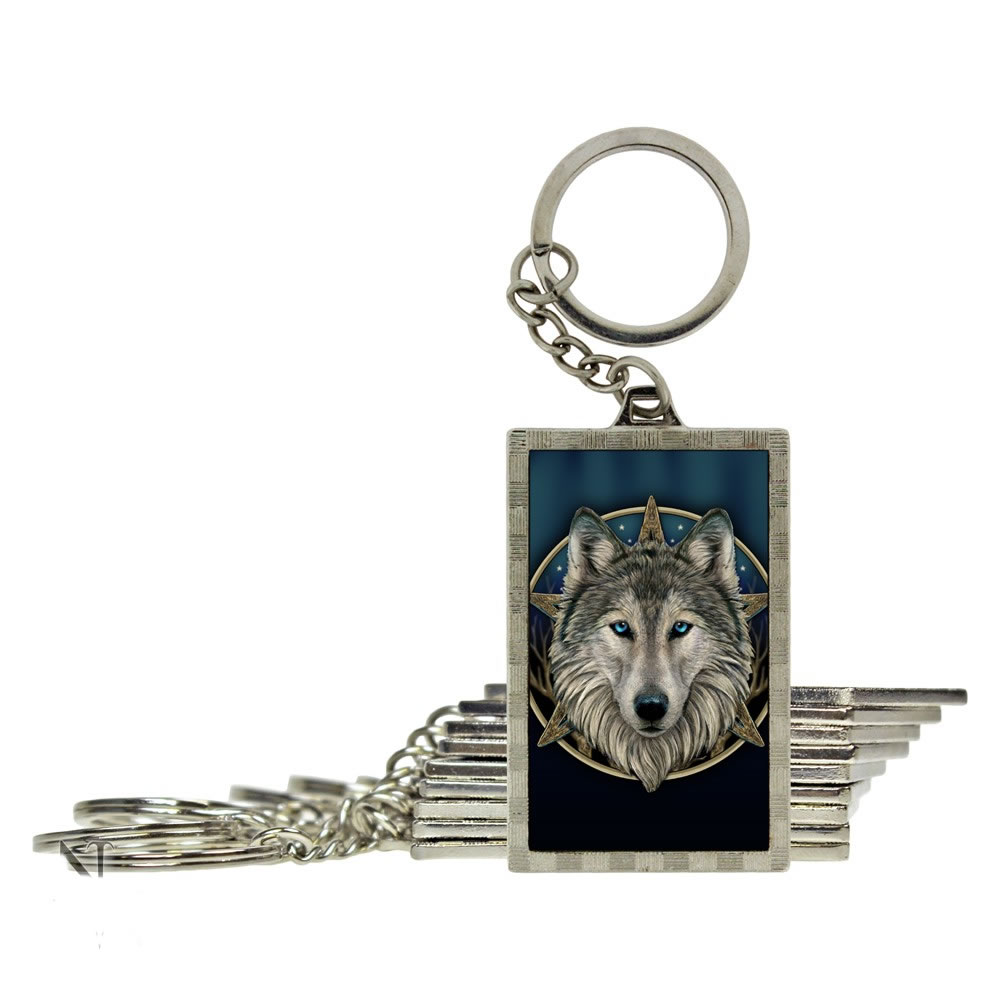 Wolf Face 3D Key Ring