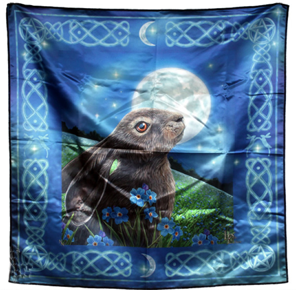 Moongazing Hare Altar Cloth or Wall Hanging