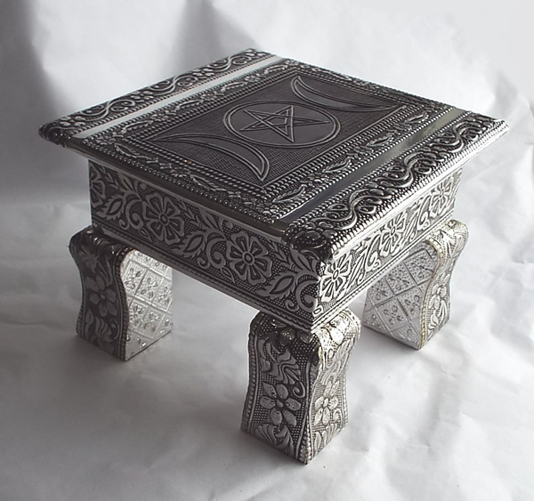Silver Table with Triple Moon and Pentagram