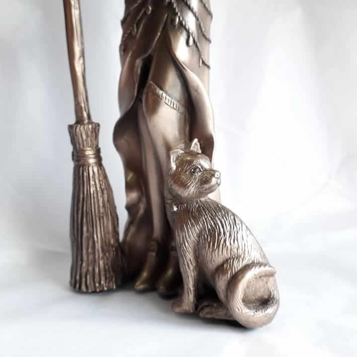 Witch with Cat and Broomstick