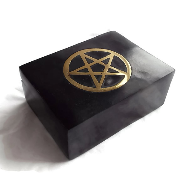 Black Stone Box with Pentacle