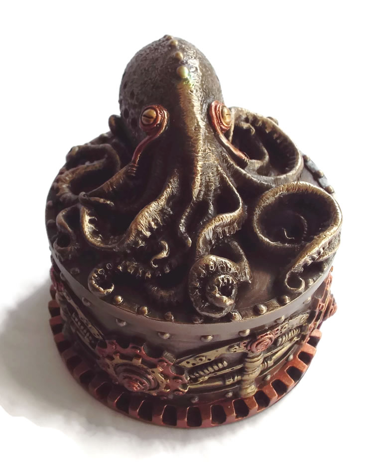 Steampunk Octopus Trinket Box Front View