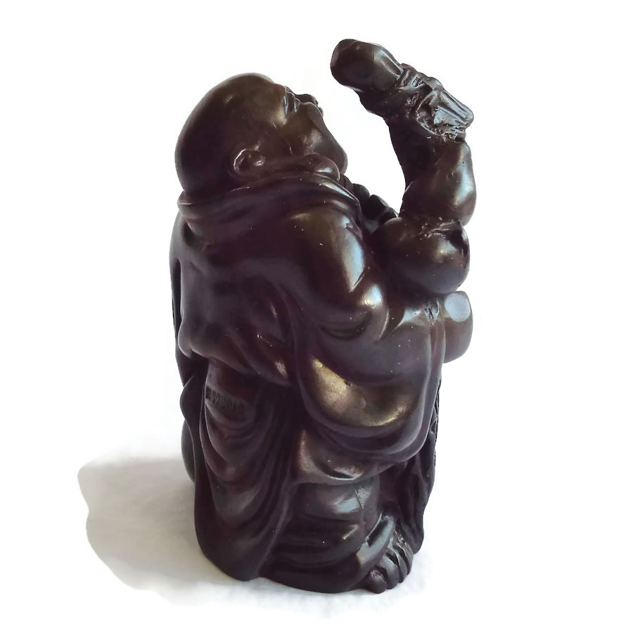 Laughing Buddha Figure with Bag Side