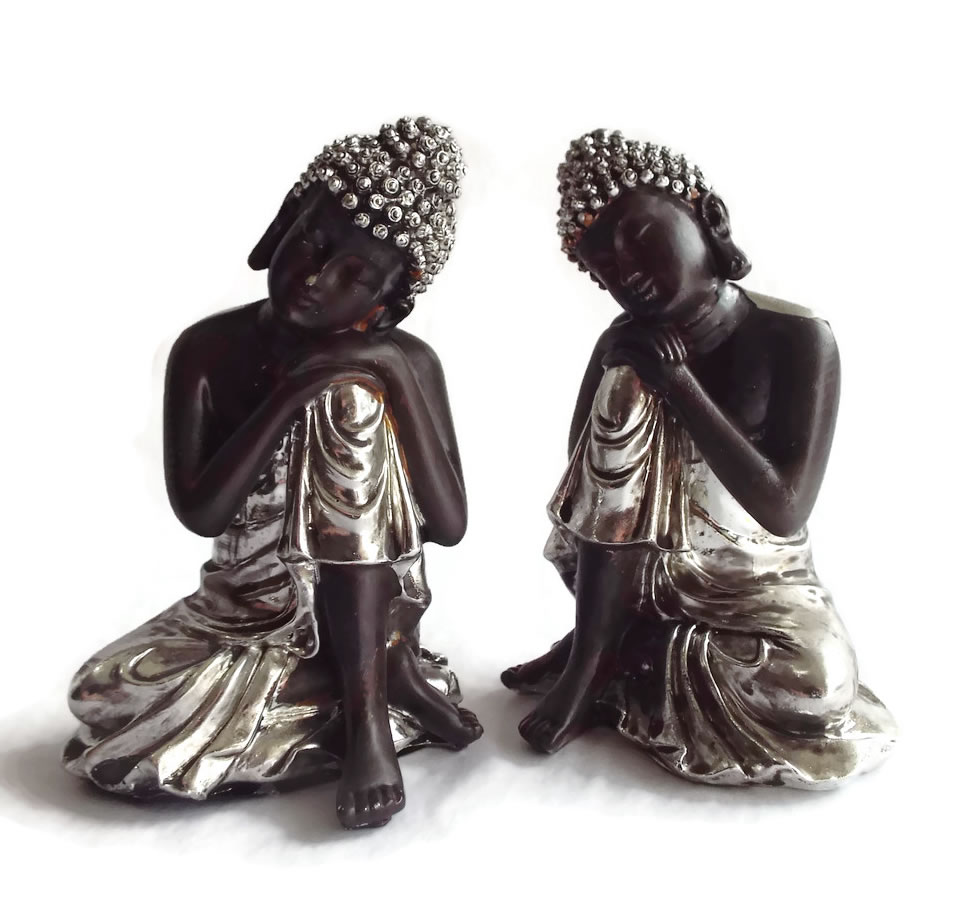 Pair of Small Thai Buddha Figures