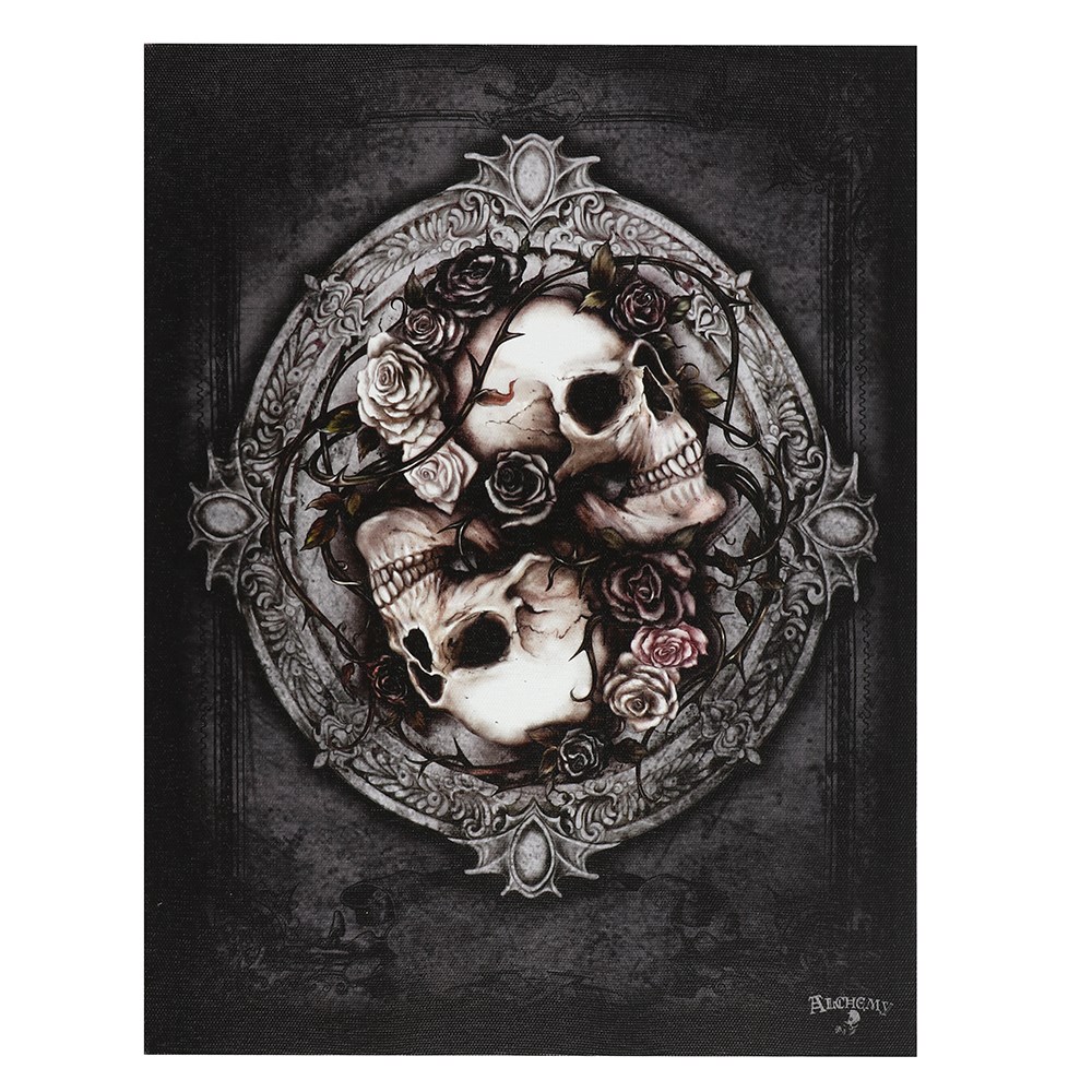 Alchemy Gothic Skulls and Roses Wall Art Canvas