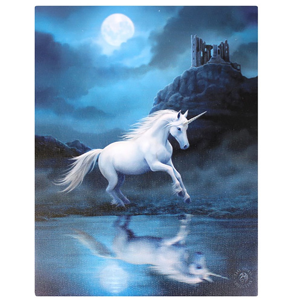 Anne Stokes Moonlight Unicorn Wall Art Canvas