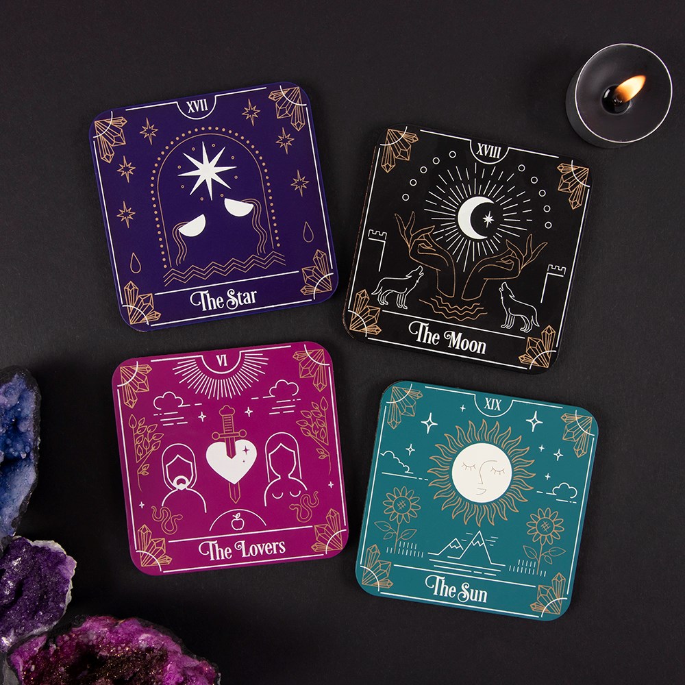Set of Four Tarot Card Coasters
