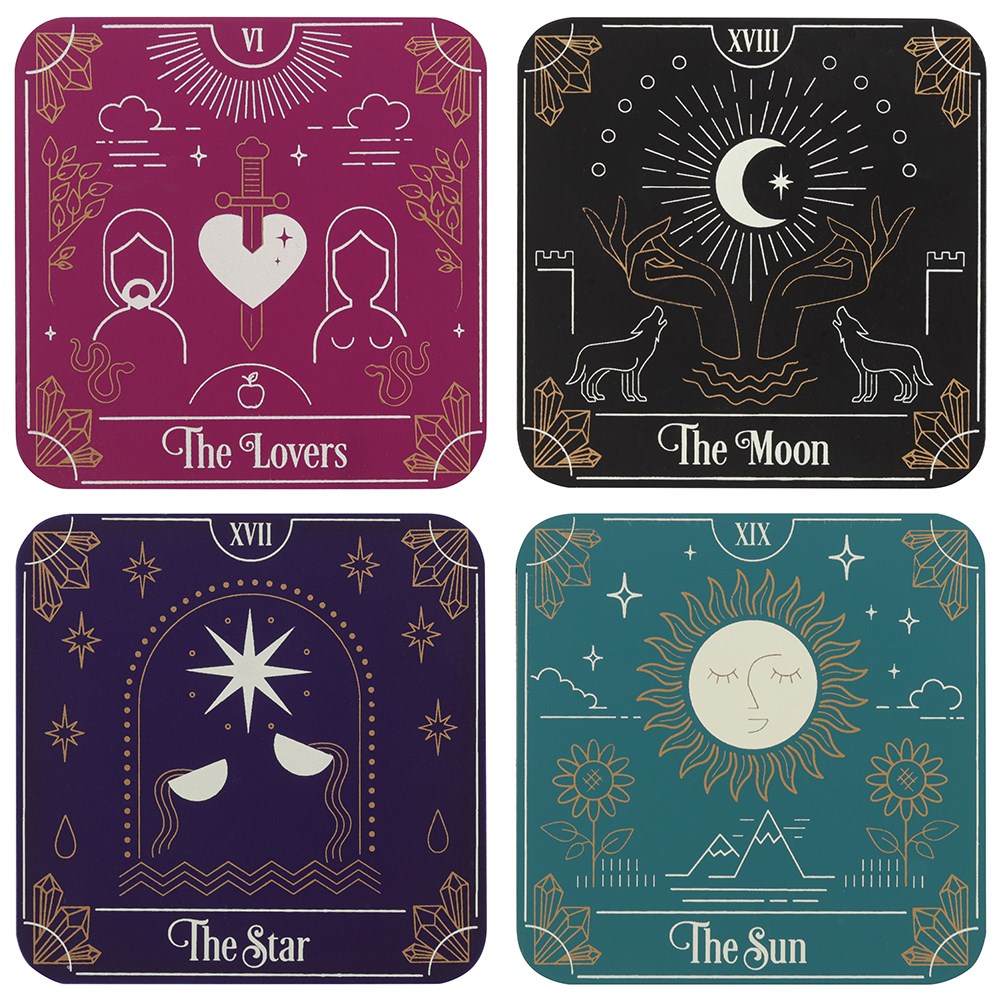 Set of Four Tarot Card Coasters
