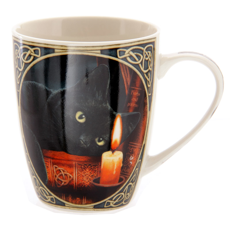 Witching Hour Black Cat China Mug
