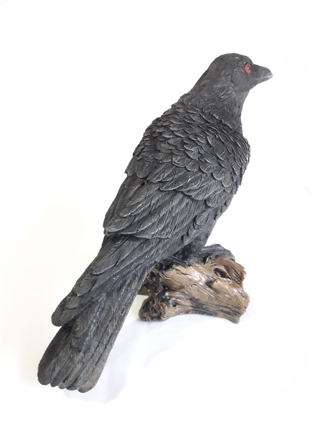 Perching Raven Figurine Feather Detail