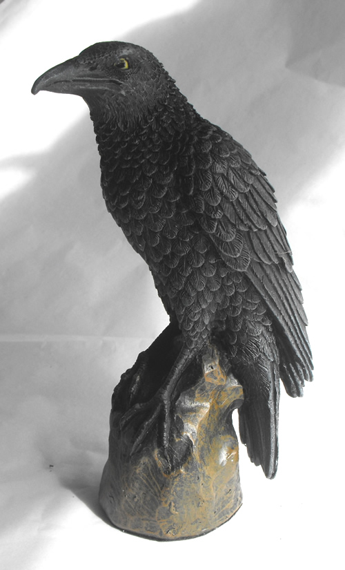 Perching Raven Figurine