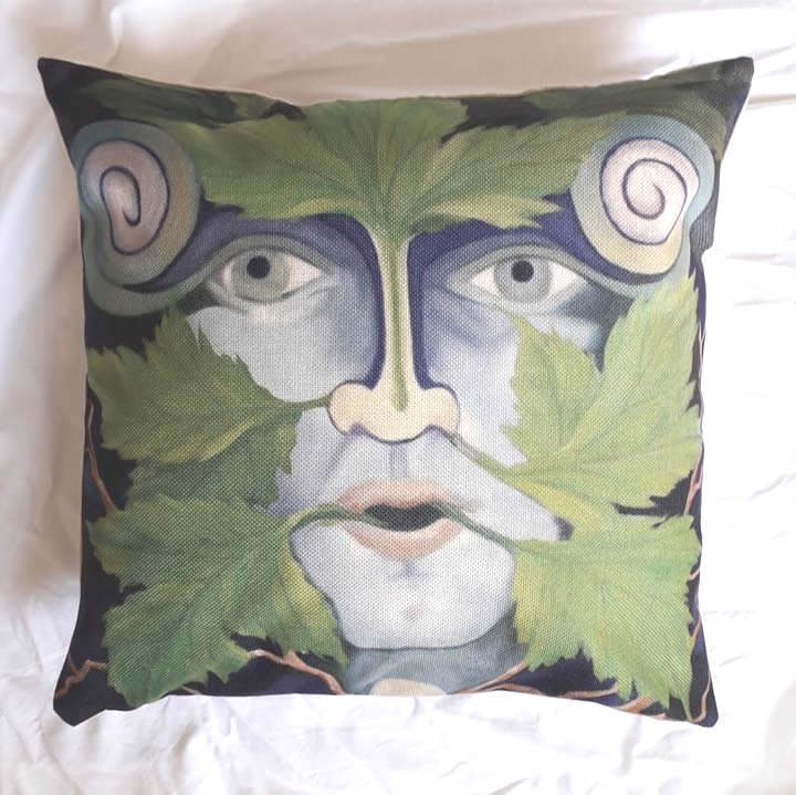 Green Man Cushion Cover