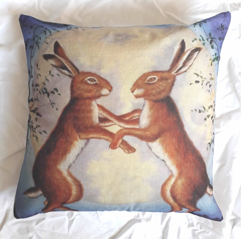 Two Hares Cushion Cover