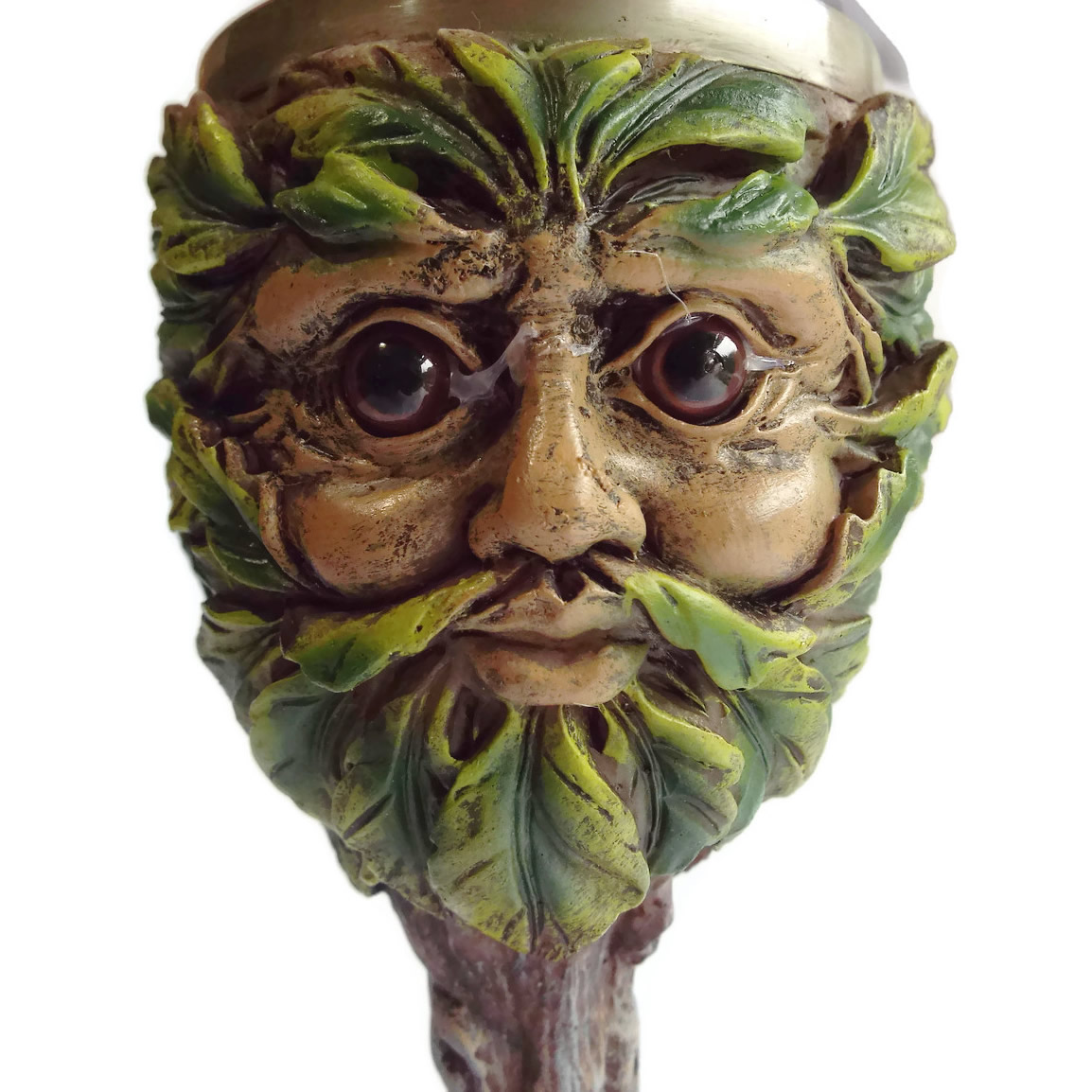 Eyes of the Forest Green Man Goblet Front