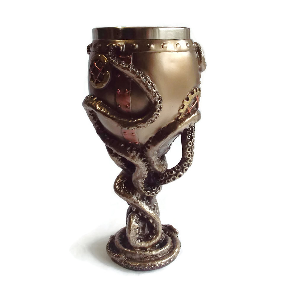 Vessel of the Deep Steampunk Octopus Goblet
