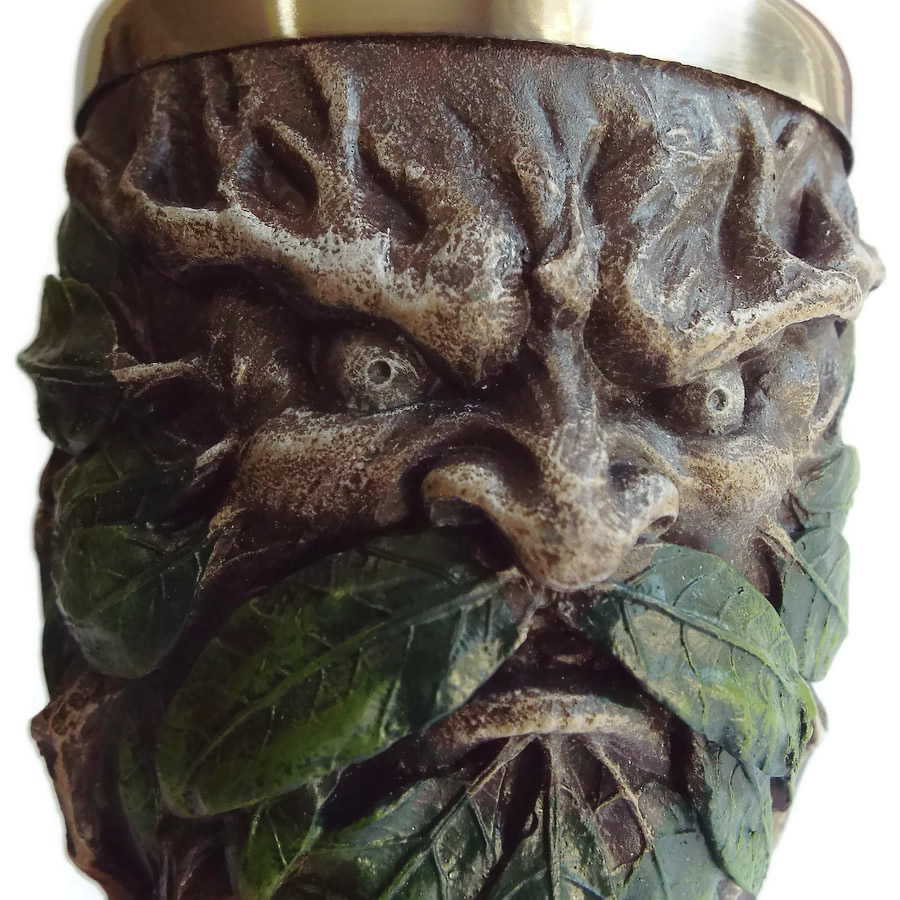 Wildwood Green Man Goblet Face Detail