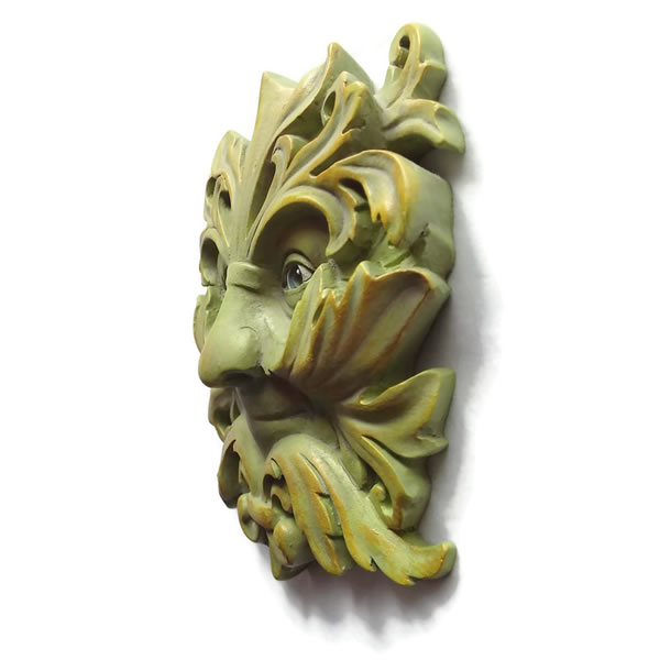 Baroque Green Man Plaque Side View