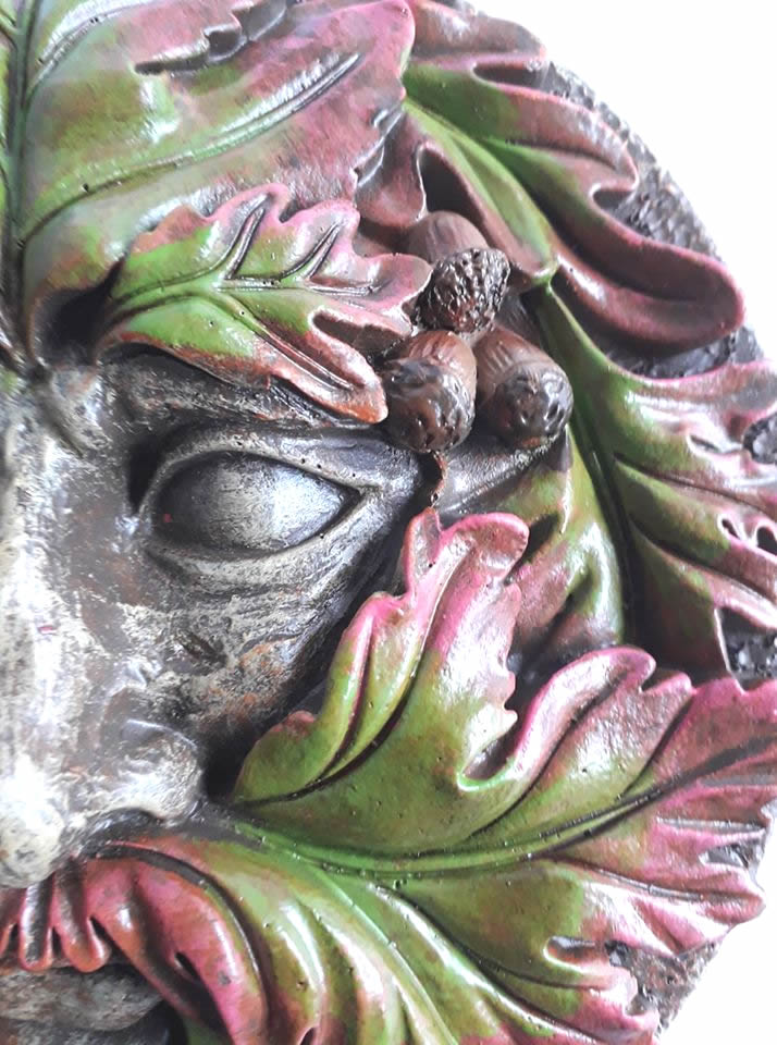 Autumn Green Man Plaque Detail