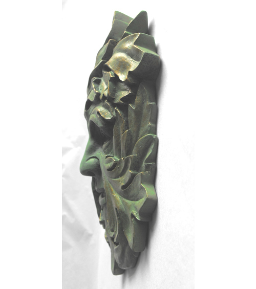 Mystic Green Man Wall Plaque Side View
