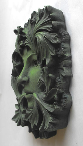 Primavera Green Lady Wall Plaque Side View
