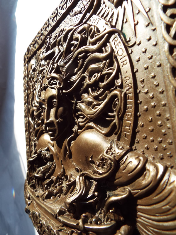 Goddess Cerridwen Bronze Wall Ornament Side View