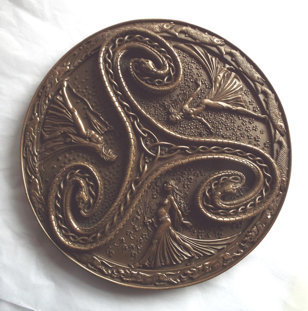 Maiden Mother Crone Bronze Wall Ornament