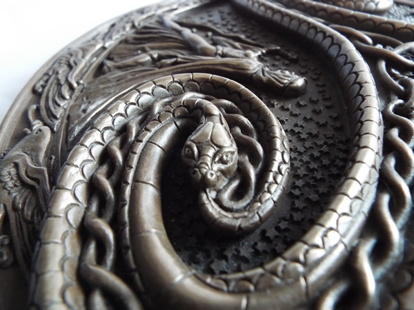 Maiden Mother Crone Bronze Wall Ornament Snake Detail