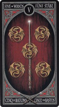 Anne Stokes Gothic Tarot Cards Five of Wands