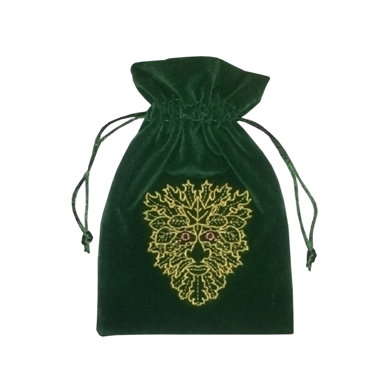 Green Man Velvet Bag for Tarot and Oracle Cards