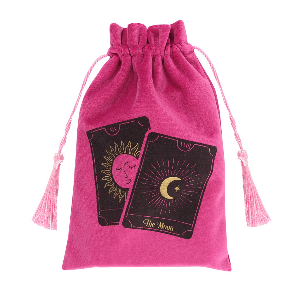 Sun And Moon Printed Velvet Bag for Tarot and Oracle Cards