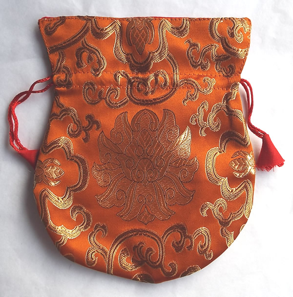 Orange Brocade Bag for Tarot and Oracle Cards