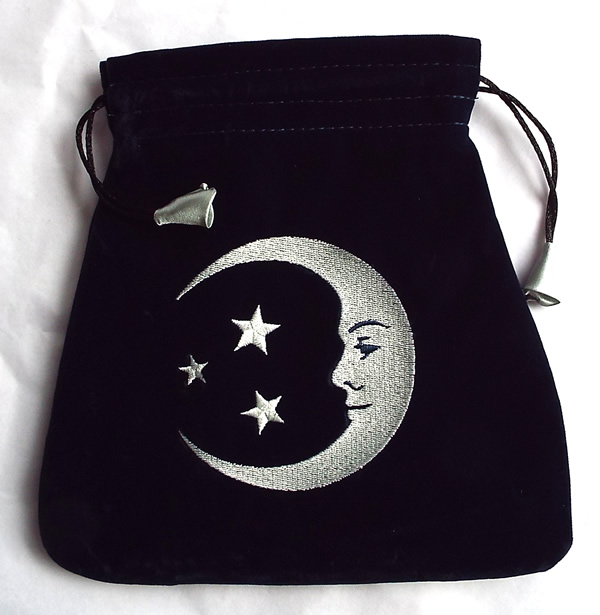 Crescent Moon Velvet Bag for Tarot and Oracle Cards