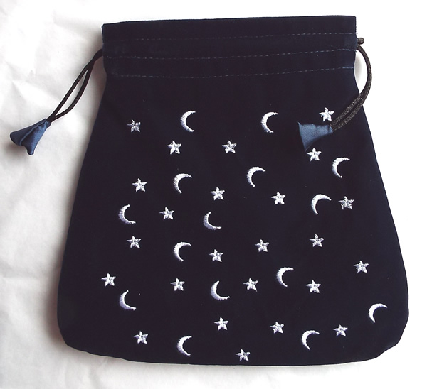 Moon and Stars Velvet Bag for Tarot and Oracle Cards