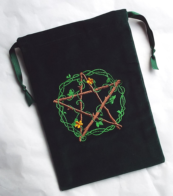 Nature Pentacle Velvet Bag for Tarot and Oracle Cards