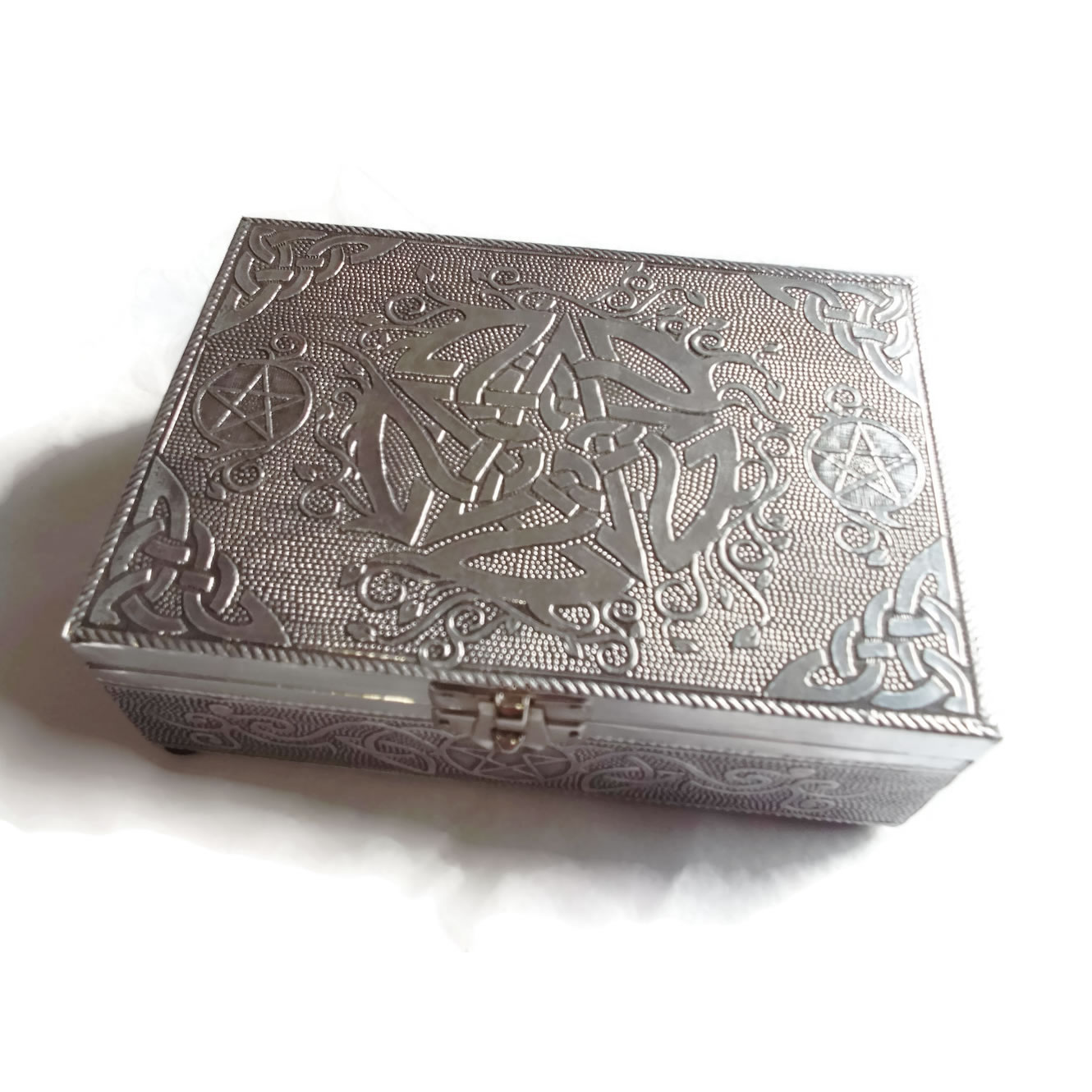 Silver Metal Box with Fancy Pentacle