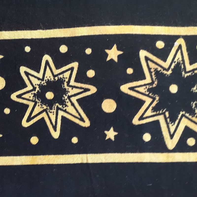 Black and Yellow Triple Moon Wall Hanging or Altar Cloth