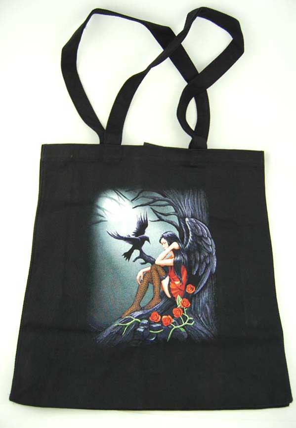 Gothic Angel and Raven Shopping Bag